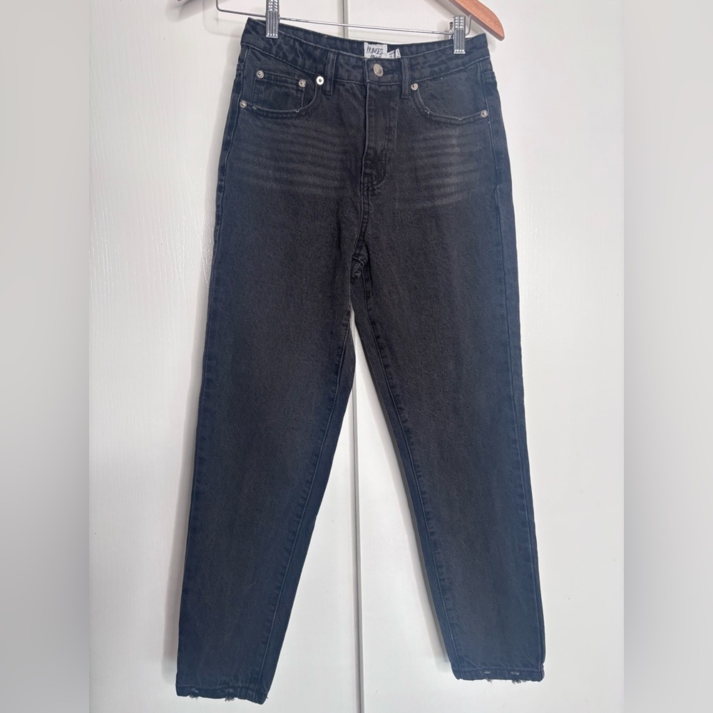 Princess Polly PP DNM Black High Rise Mom Jeans - Size 2